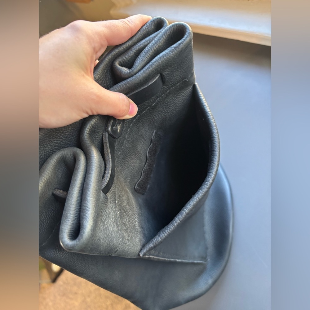 Handcrafted Leather Bucket Drawstring Backpack - image 7